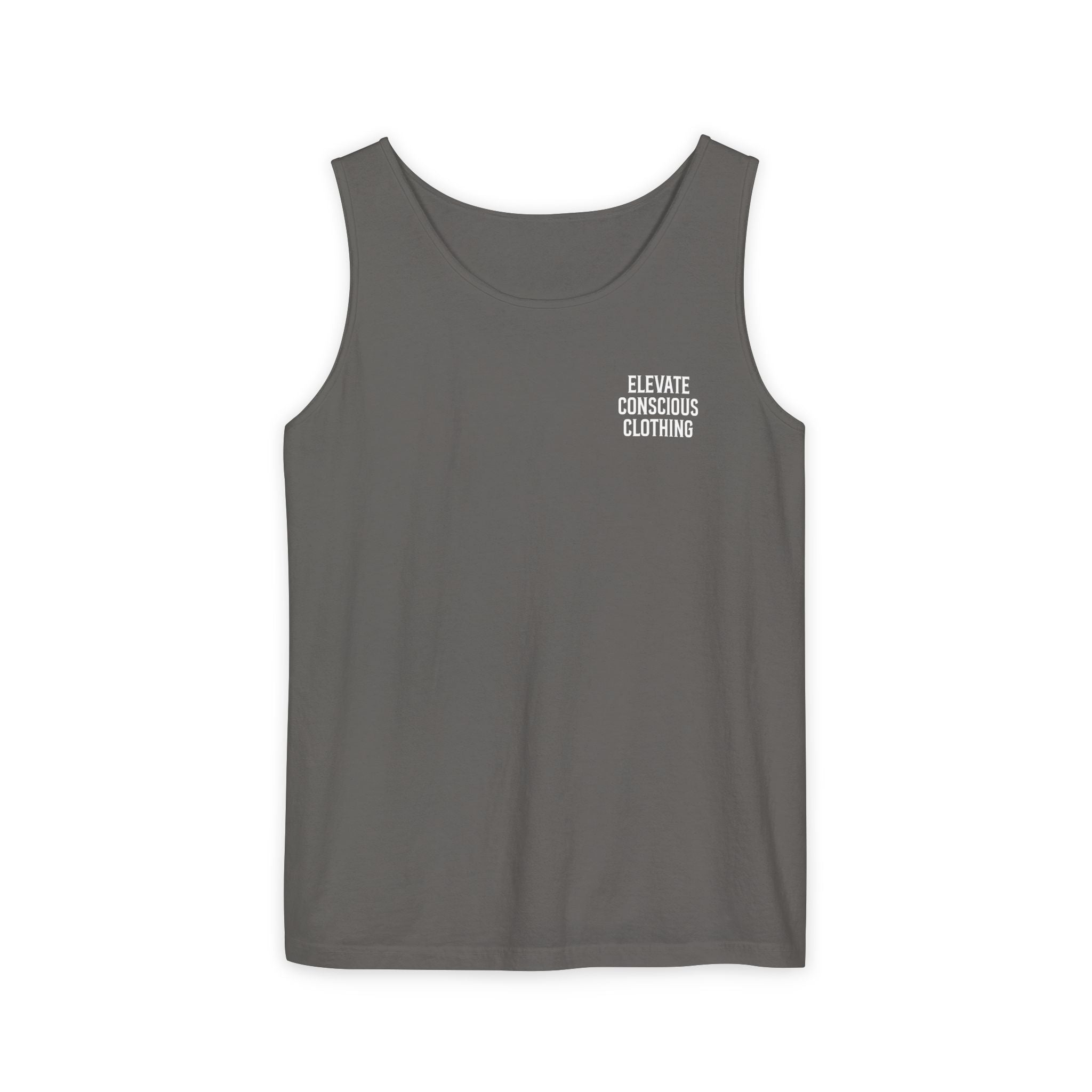 Elevate Conscious Clothing Unisex Garment-Dyed Tank Top | Summer Essential, Casual Wear, Yoga Top, Festival Outfit, Gift Idea