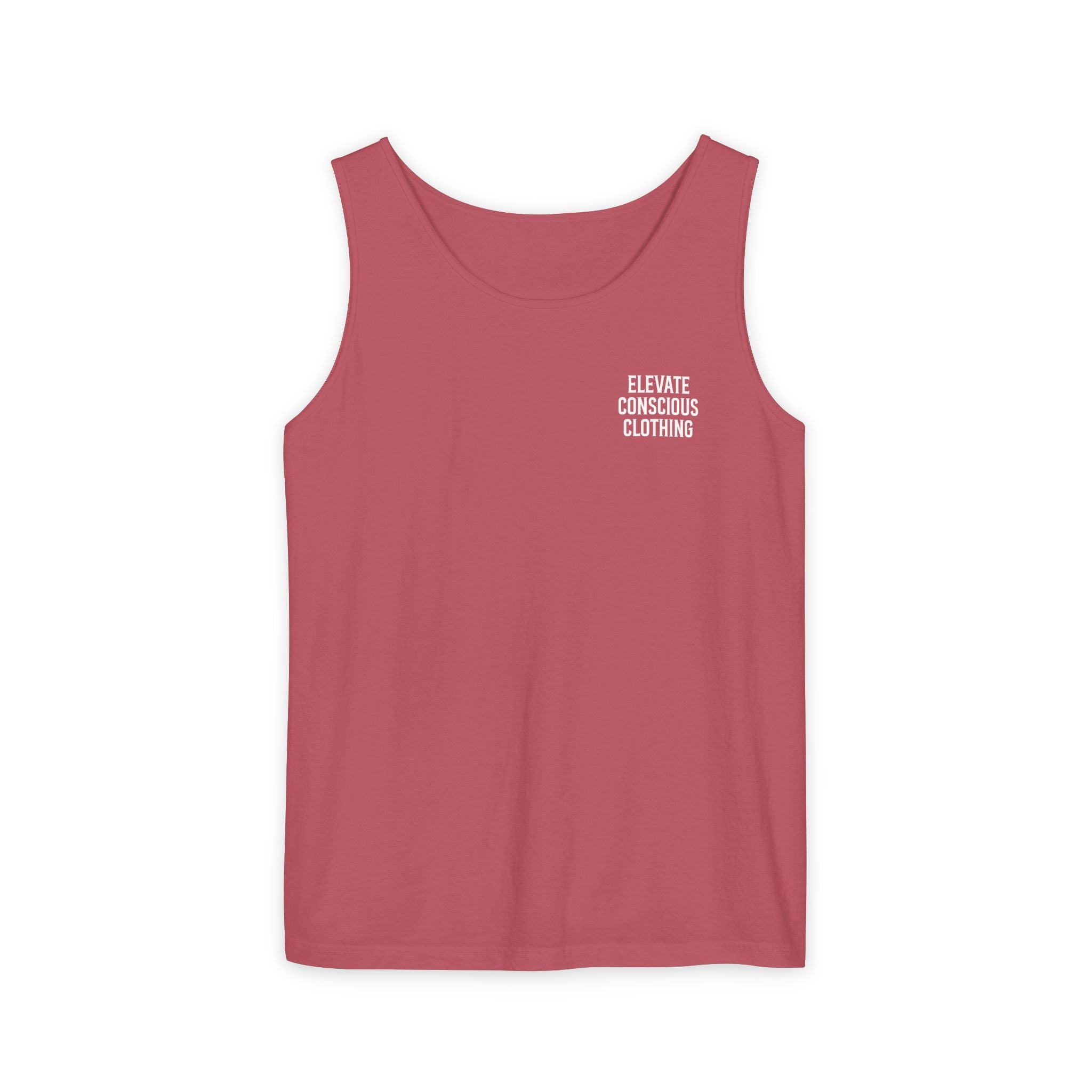 Elevate Conscious Clothing Unisex Garment-Dyed Tank Top | Summer Essential, Casual Wear, Yoga Top, Festival Outfit, Gift Idea