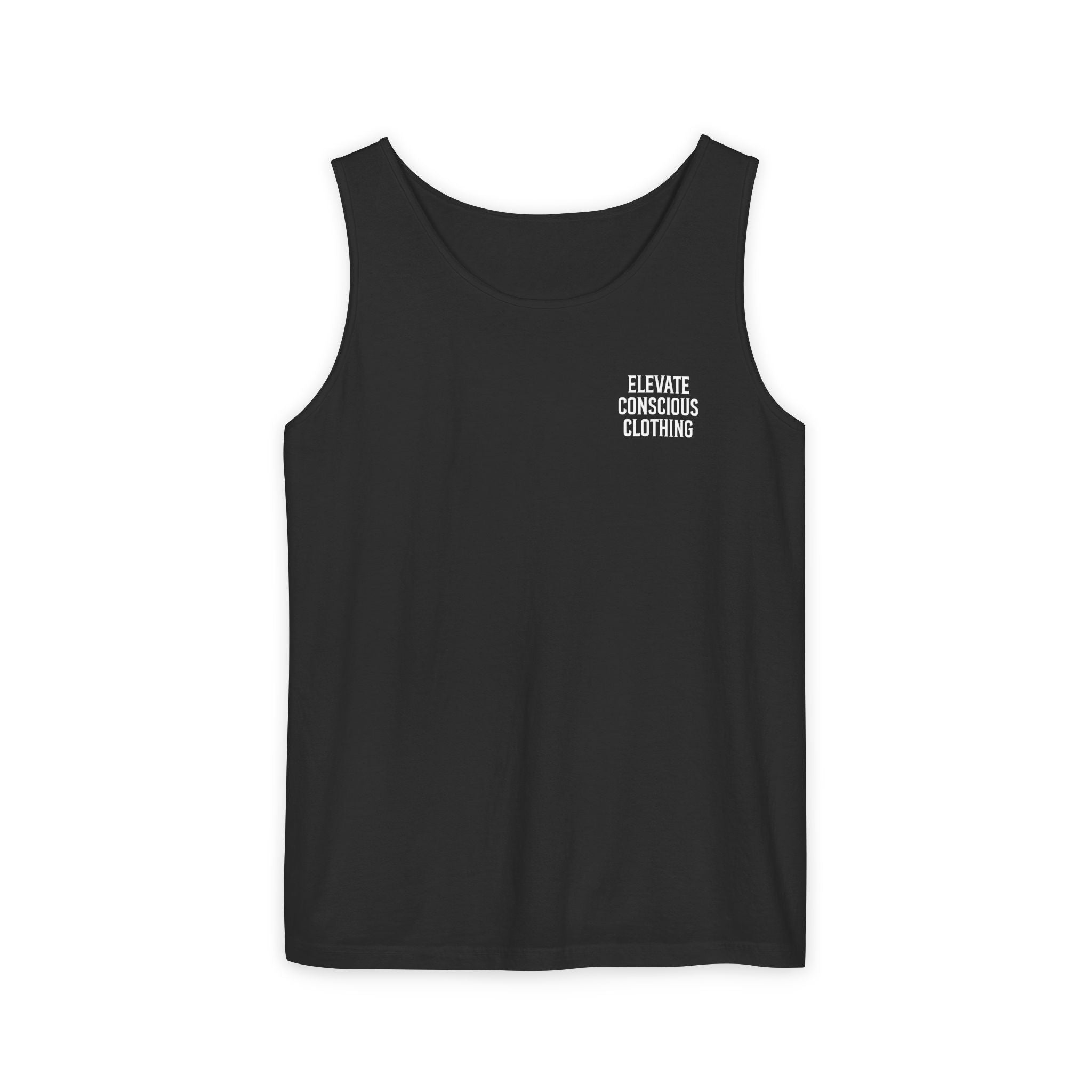 Elevate Conscious Clothing Unisex Garment-Dyed Tank Top | Summer Essential, Casual Wear, Yoga Top, Festival Outfit, Gift Idea