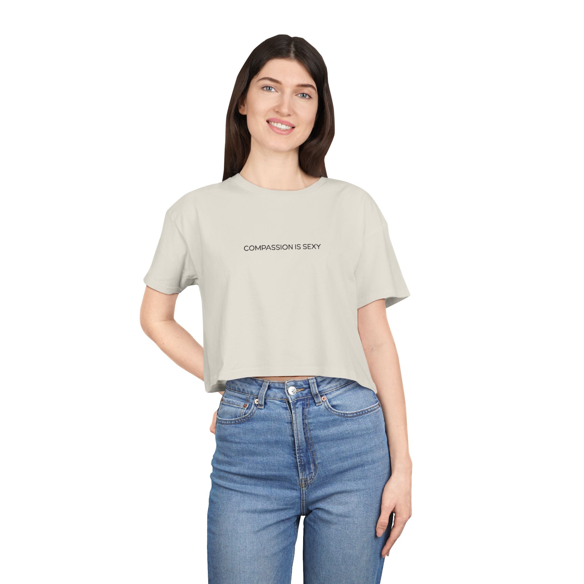 Compassion is Sexy Women's Crop Tee, Motivational Shirt, Casual Wear, Gift for her, Summer Fashion