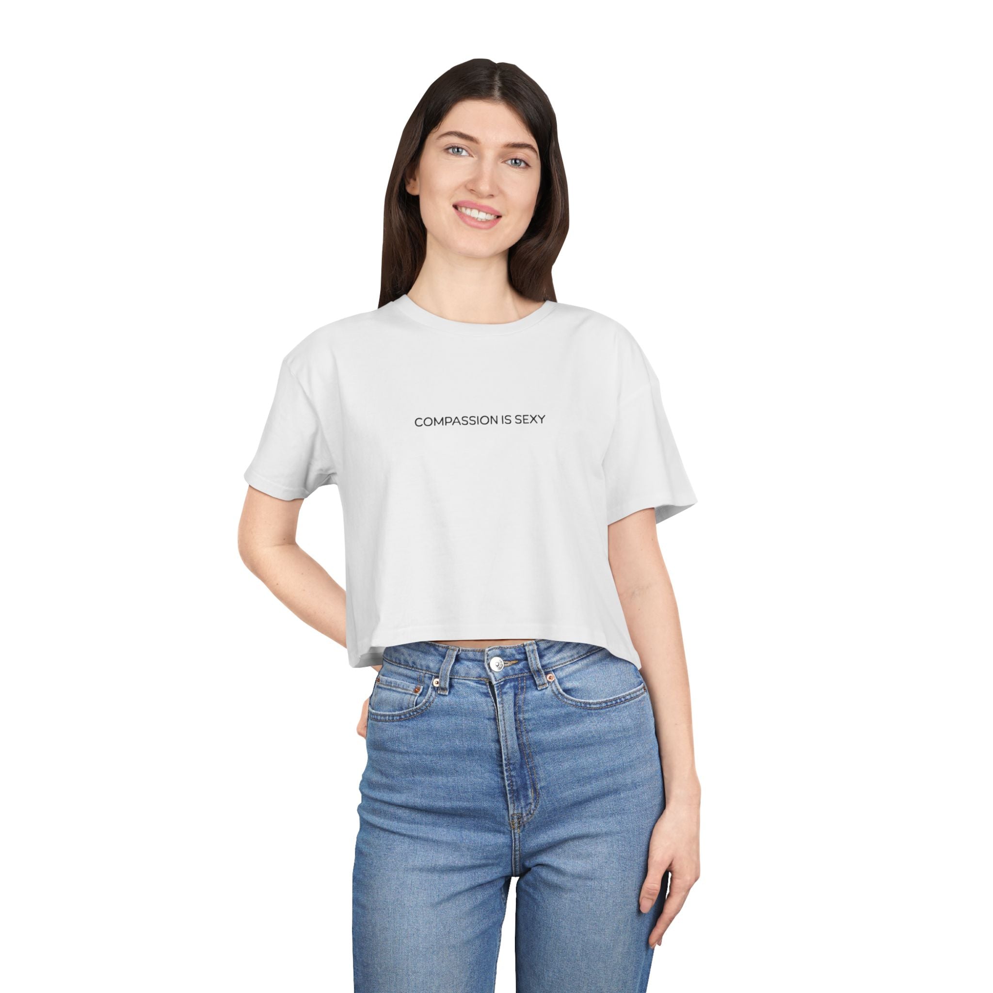 Compassion is Sexy Women's Crop Tee, Motivational Shirt, Casual Wear, Gift for her, Summer Fashion