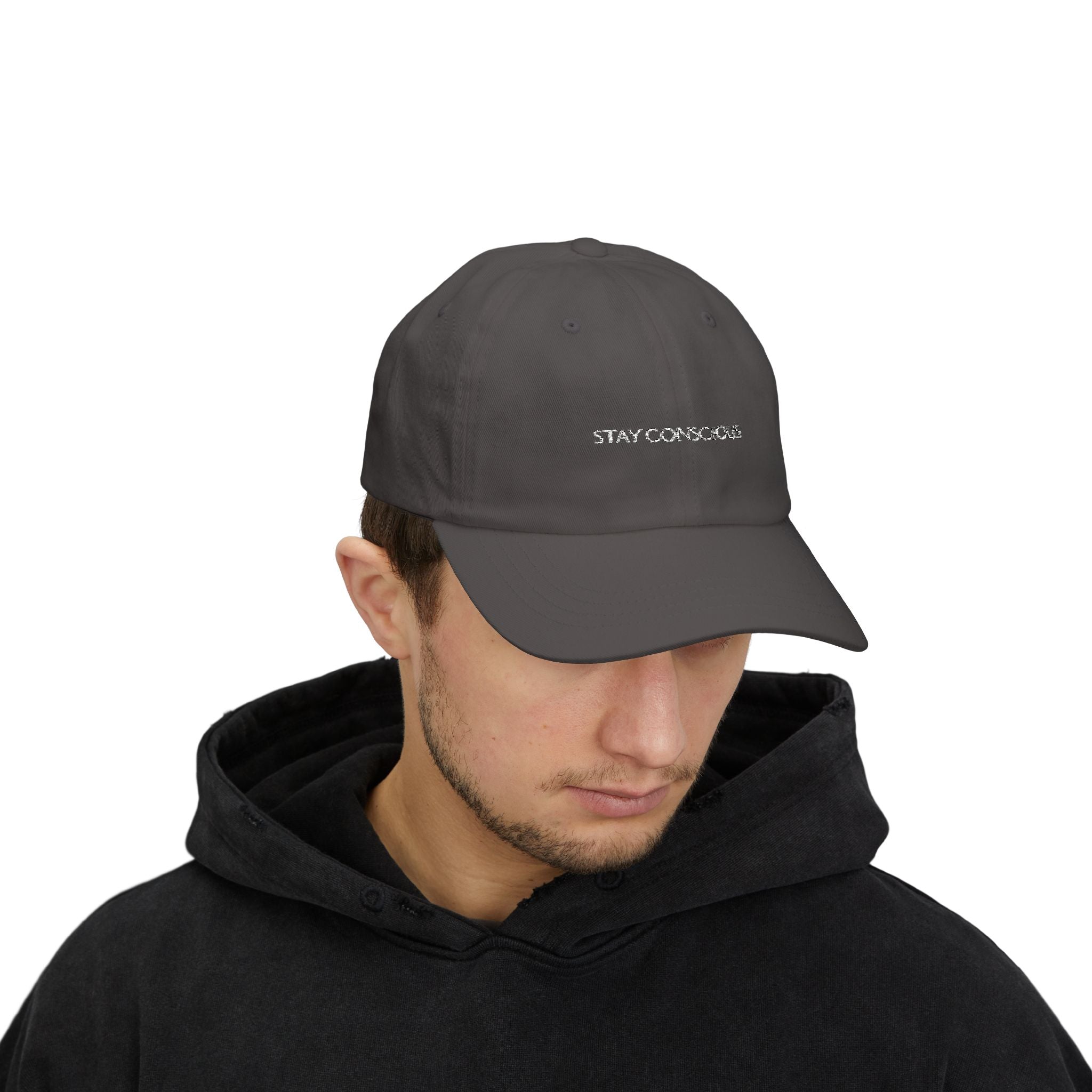 Stay Conscious Classic Dad Cap - Casual Gift, Adjustable Hat, Everyday Wear, Trendy Accessories, Conscious Living