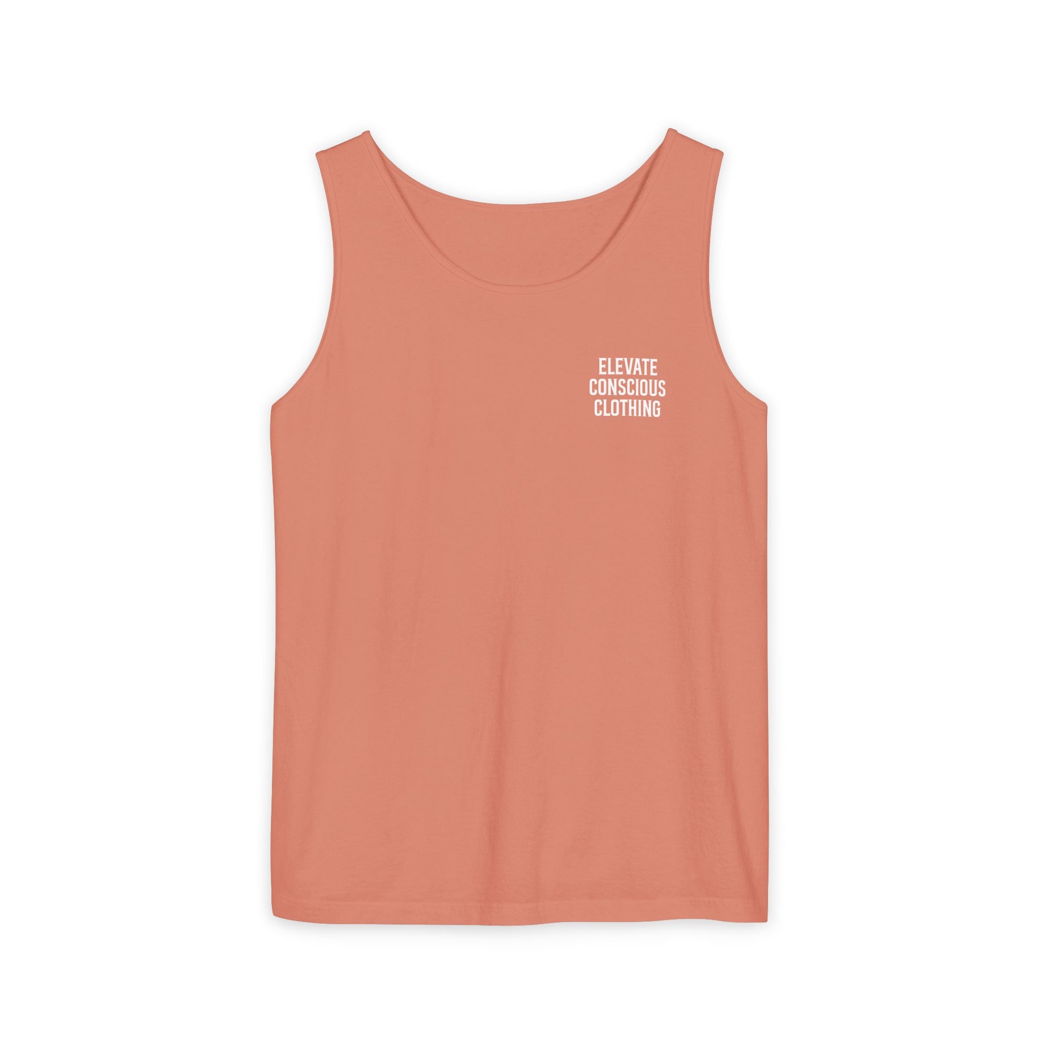 Elevate Conscious Clothing Unisex Garment-Dyed Tank Top | Summer Essential, Casual Wear, Yoga Top, Festival Outfit, Gift Idea