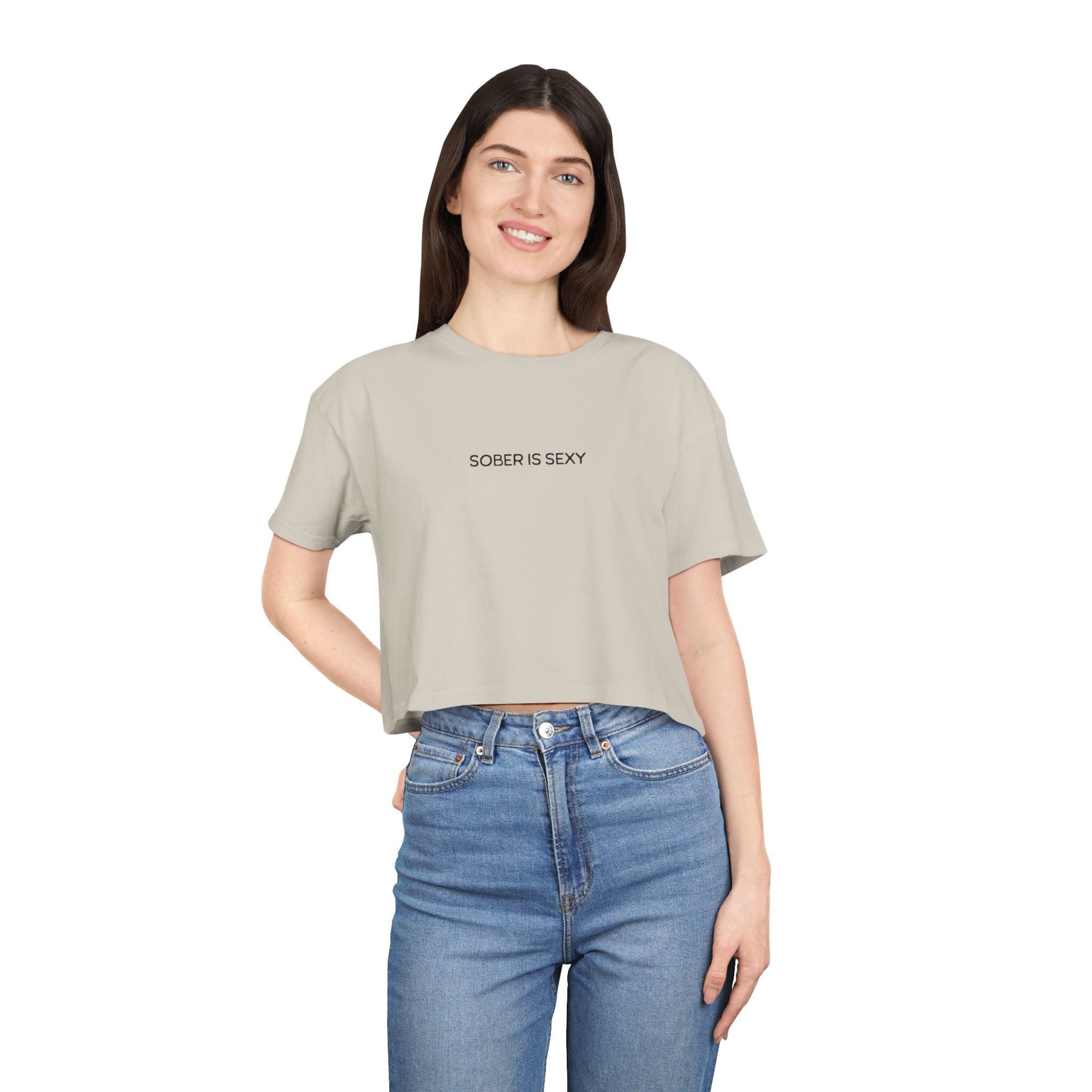 Sober Is Sexy Women's Crop Tee, Motivational T-Shirt, Recovery Apparel, Trendy Shirt, Comfortable Casual Wear