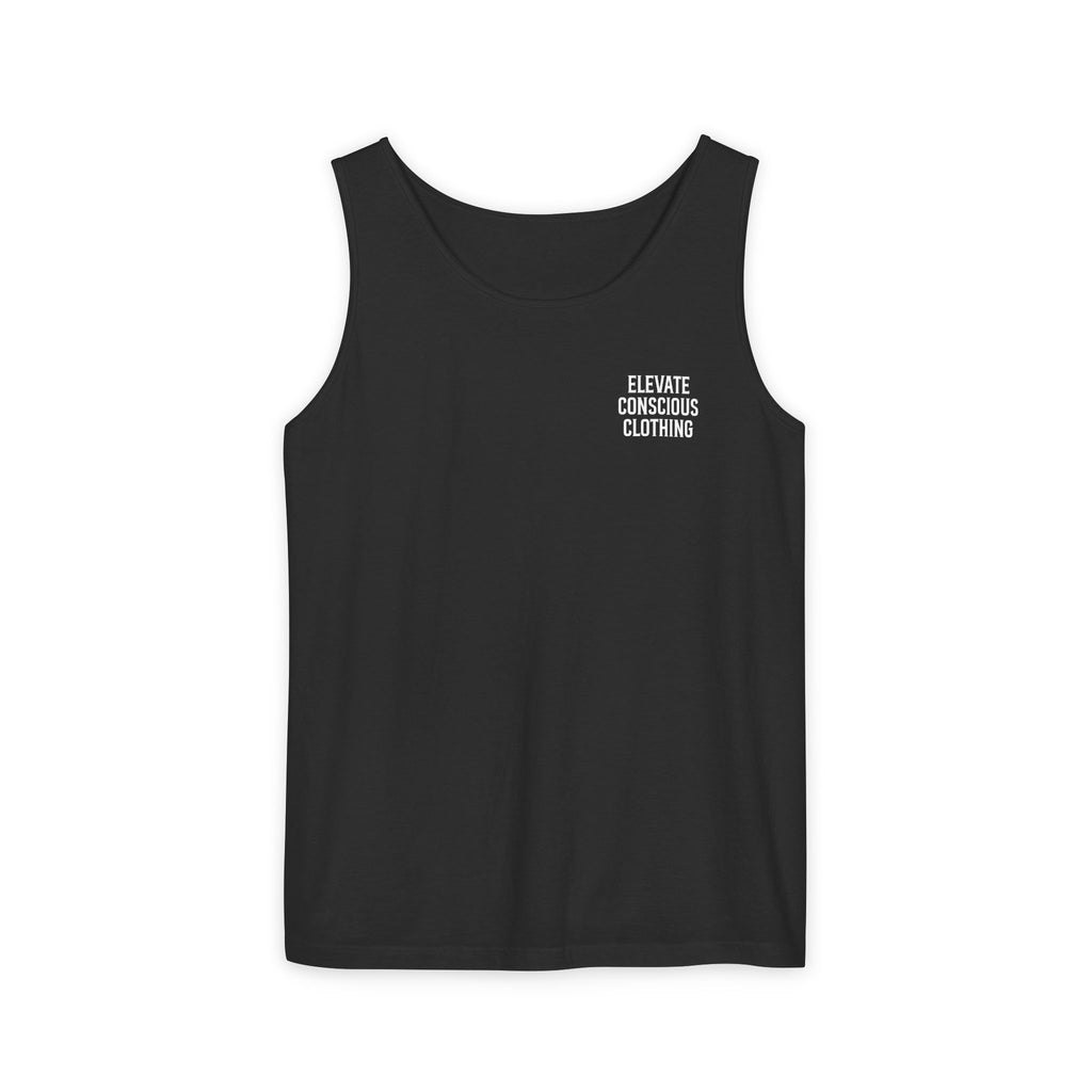 Elevate Conscious Clothing Unisex Garment-Dyed Tank Top | Summer Essential, Casual Wear, Yoga Top, Festival Outfit, Gift Idea