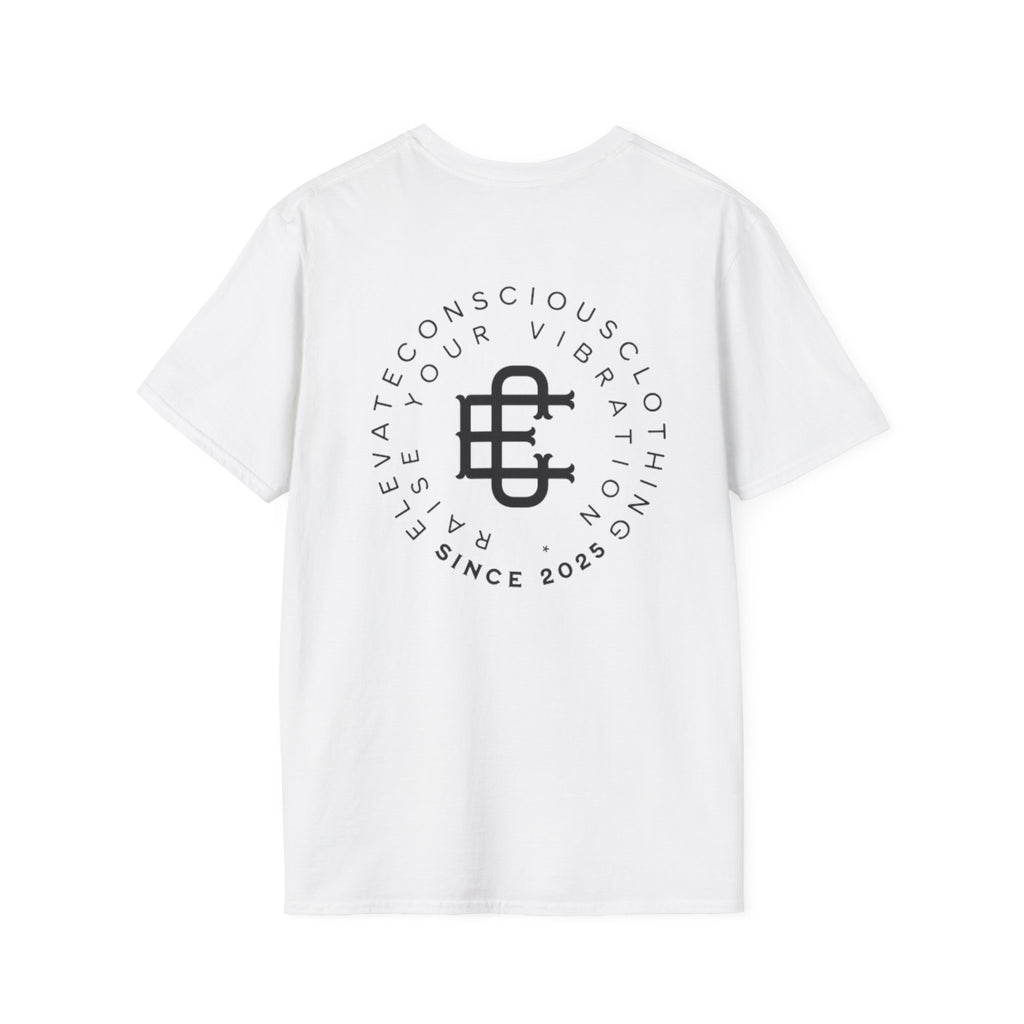 Elevate Your Vibration Unisex Softstyle T-Shirt, Conscious Clothing, Eco-Friendly Tee, Casual Wear, Gift for Him/Her