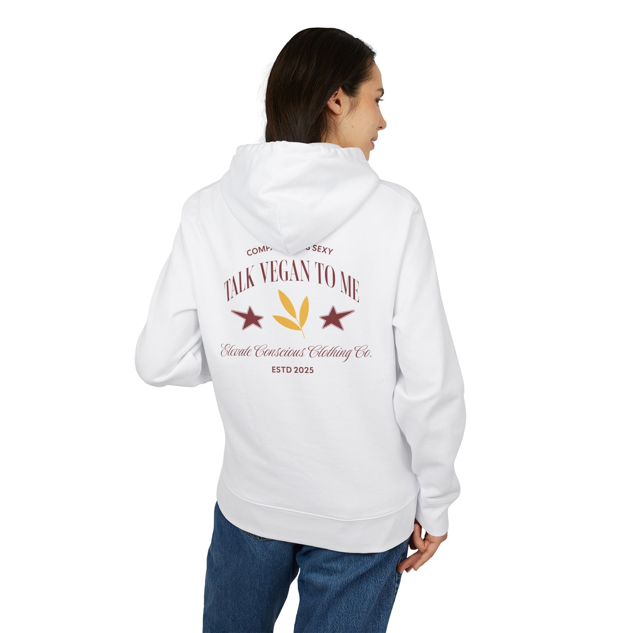 Chic Unisex Cruiser Hoodie with Vegan Theme, Fashionable Streetwear, Gift for Vegans, Comfortable Everyday Wear, Eco-Conscious Clothing