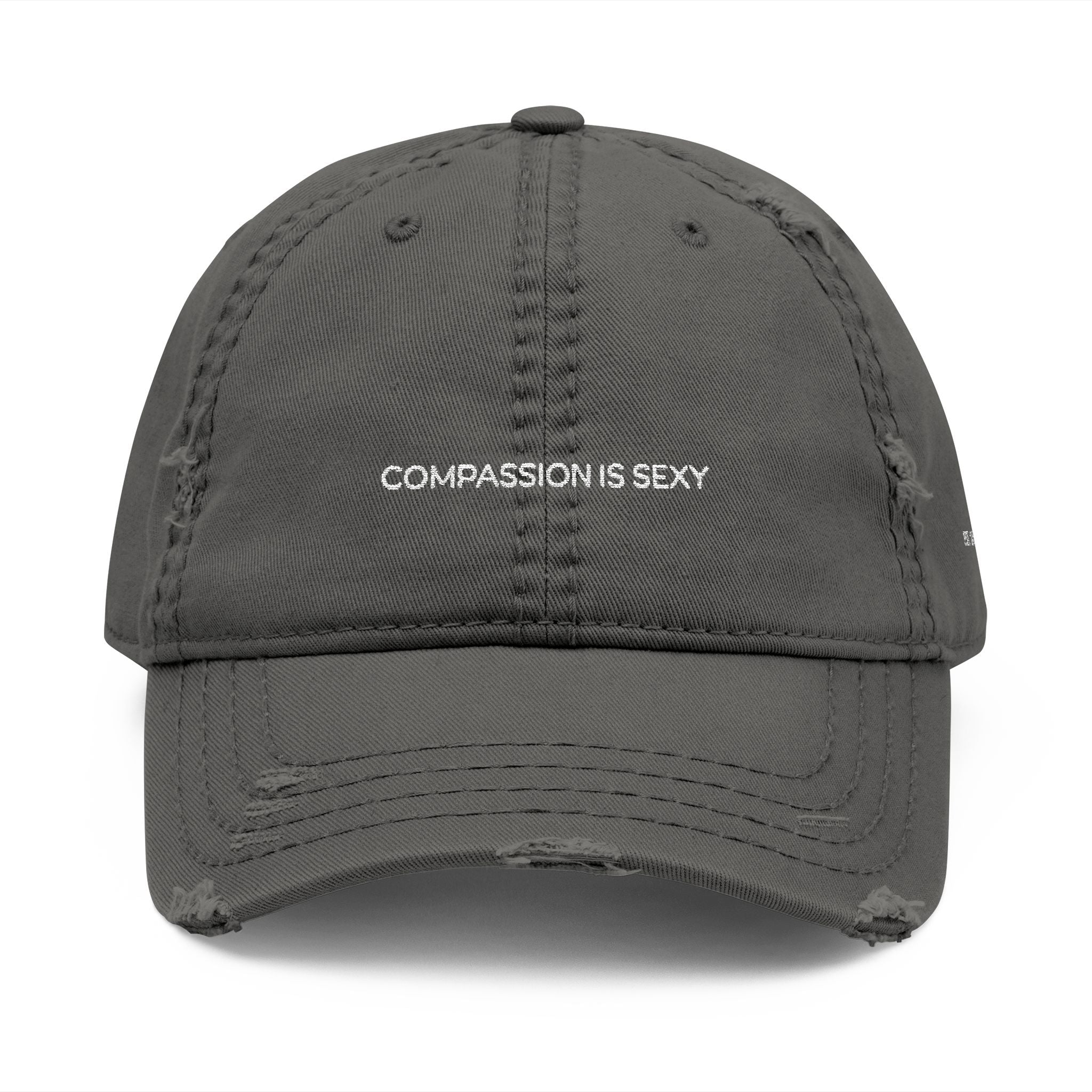 Distressed Dad Hat with 'Compassion is Sexy' Embroidery - Casual Fashion Accessory, Perfect Gift for Fathers Day, Trendy Everyday [...]