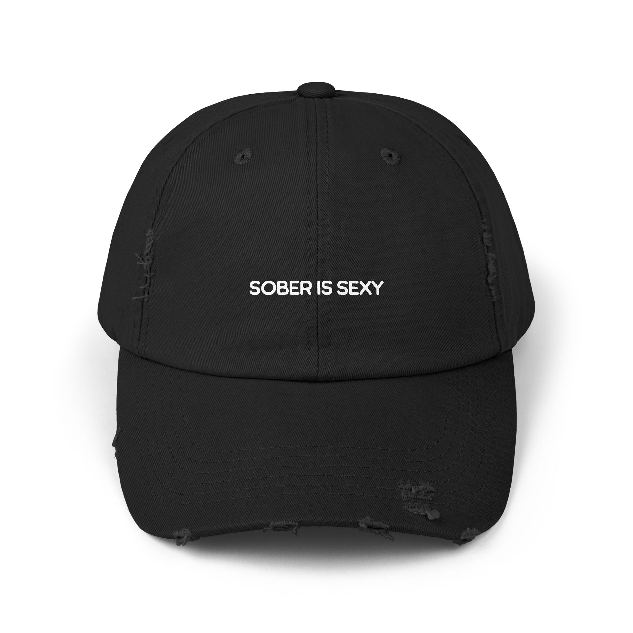Sober Is Sexy Distressed Baseball Cap